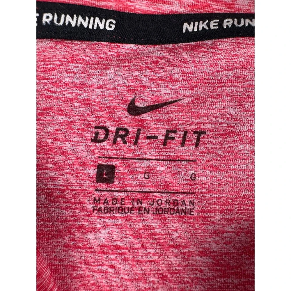 Nike Running Dri-FIT Hoodie Womens Large Pink Heather 1/4 Zip Pullover Top